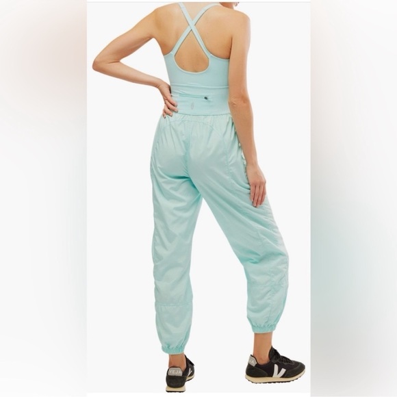 {NWOT Free People FP Movement Righteous Onesie Full Length Jumpsuit Blue M} - Picture 3 of 8